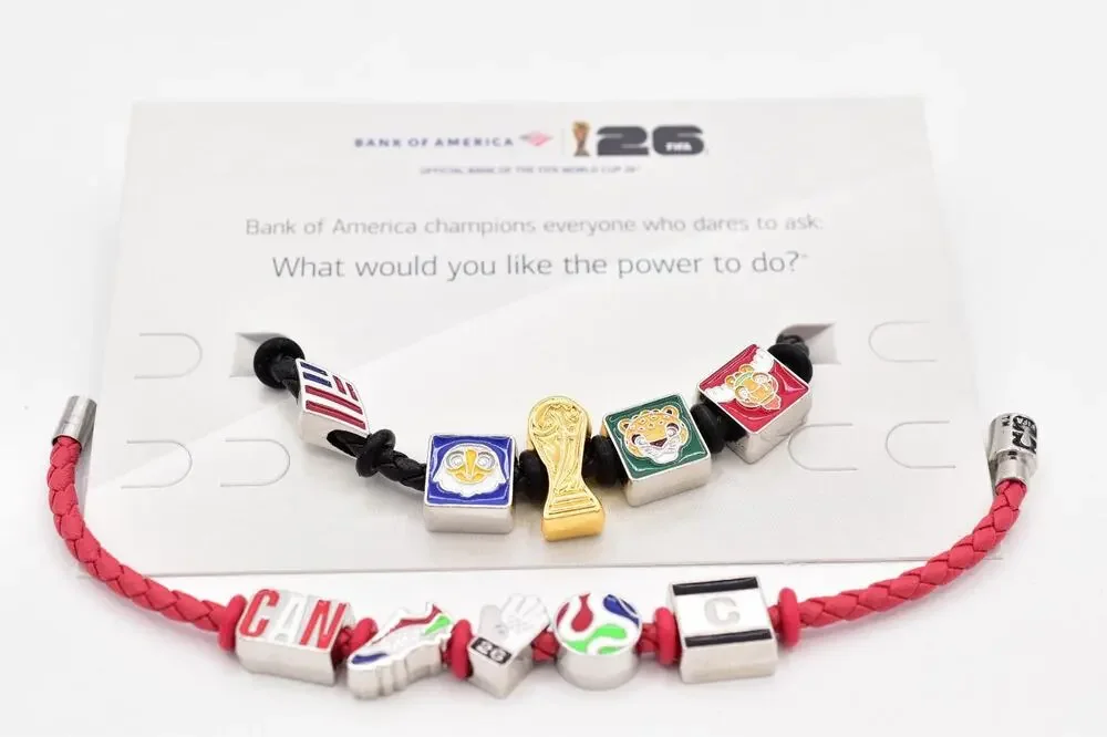 2026 FIFA WORLD CUP Charm Bracelet Set of 2 Canada Mascots Bank Of America Small